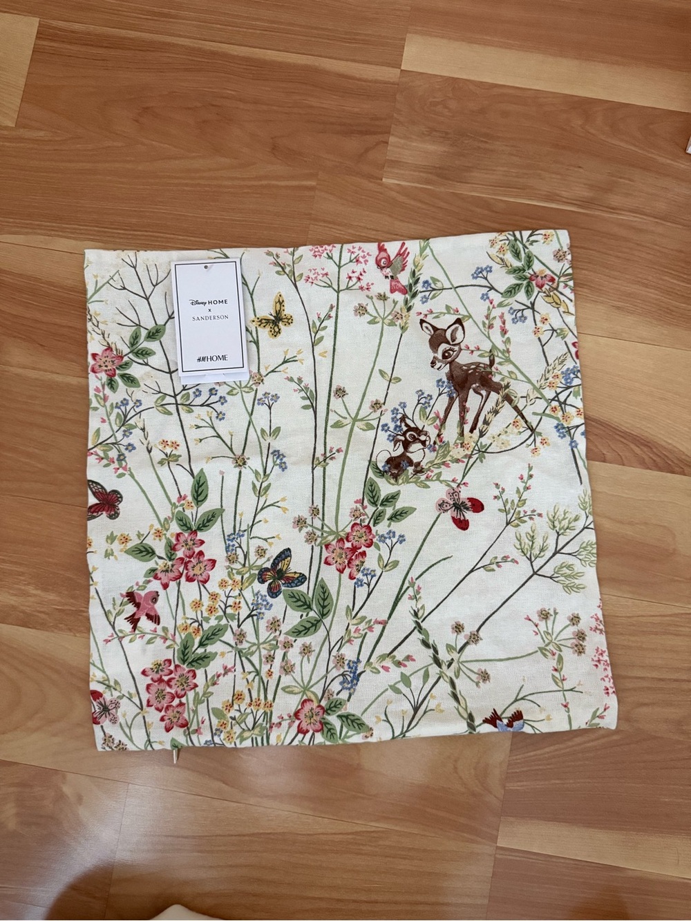 H&M Home Disney x Sanderson Bambi Floral Pillow Cover NWT